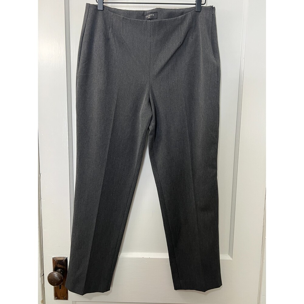 Talbots Petites Charcoal Gray Stretch Dress Pants Side Zipper - Women's 14 P